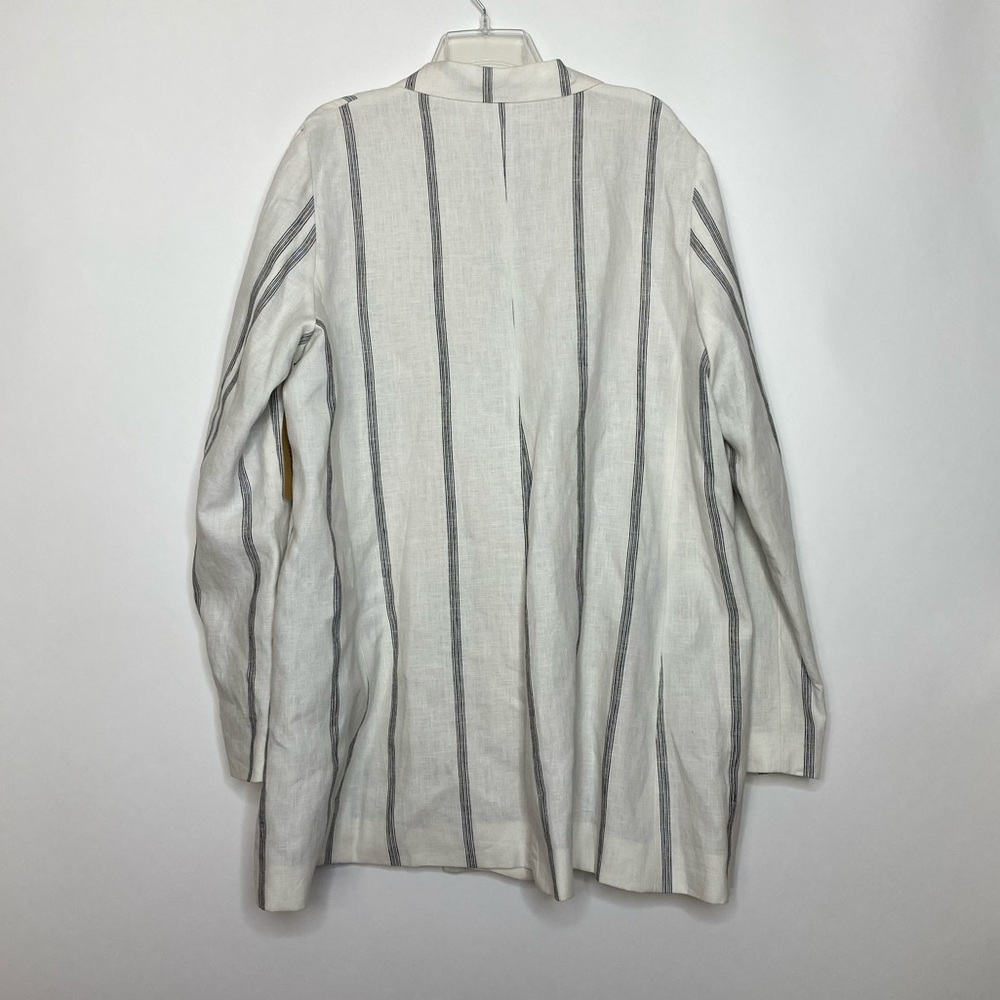 Reformation Valero Jacket Blazer Linen Striped 3X - Picture 3 of 11
